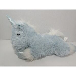 Atico plush blue unicorn lying down white mane tail‎ silver sparkle horn hooves